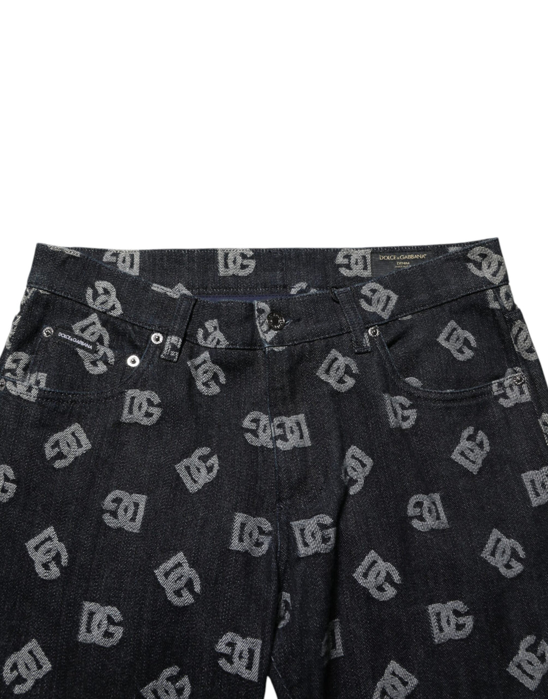 Dolce &amp; Gabbana Black DG Monogram Cotton Skinny Denim Jeans