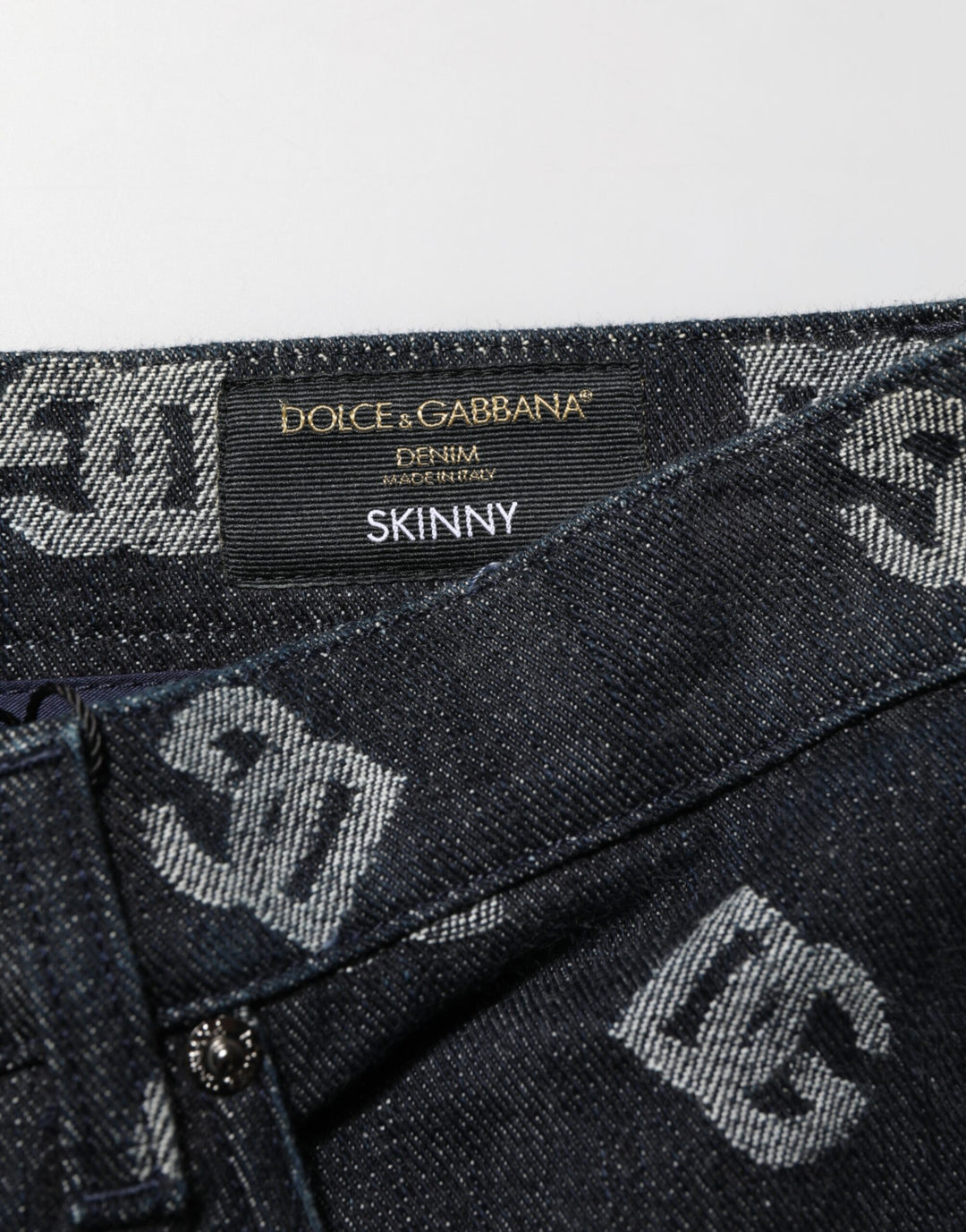 Dolce &amp; Gabbana Black DG Monogram Cotton Skinny Denim Jeans