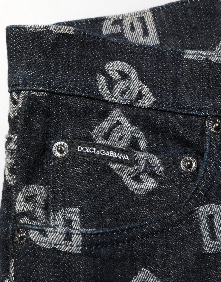 Dolce &amp; Gabbana Black DG Monogram Cotton Skinny Denim Jeans