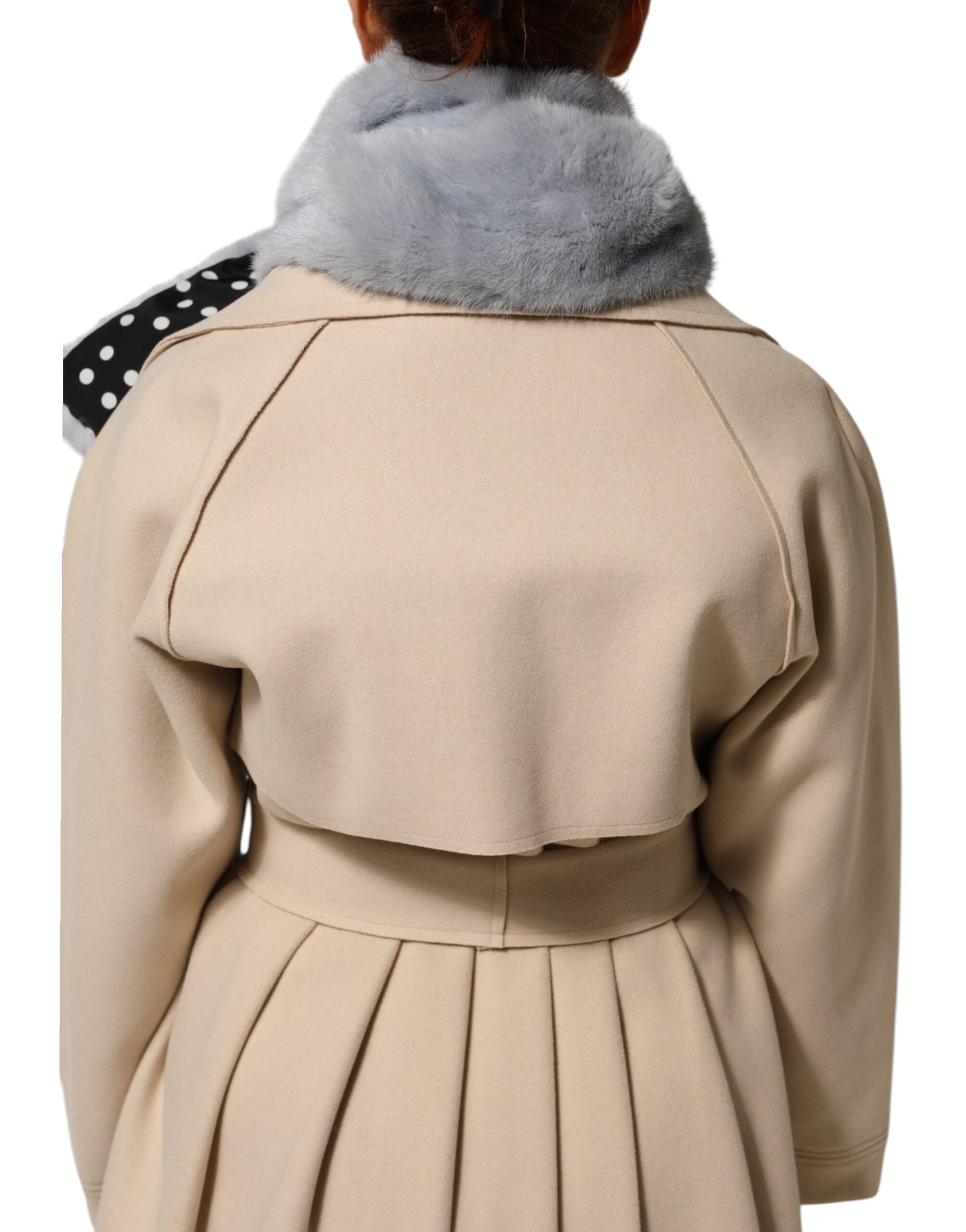 Écharpe cache-cou en fourrure de vison bleu poudré Dolce &amp; Gabbana