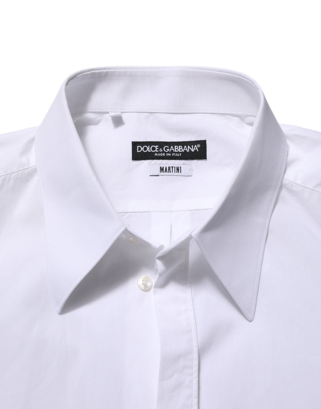 Dolce &amp; Gabbana White Cotton MARTINI Men Formal Dress Shirt