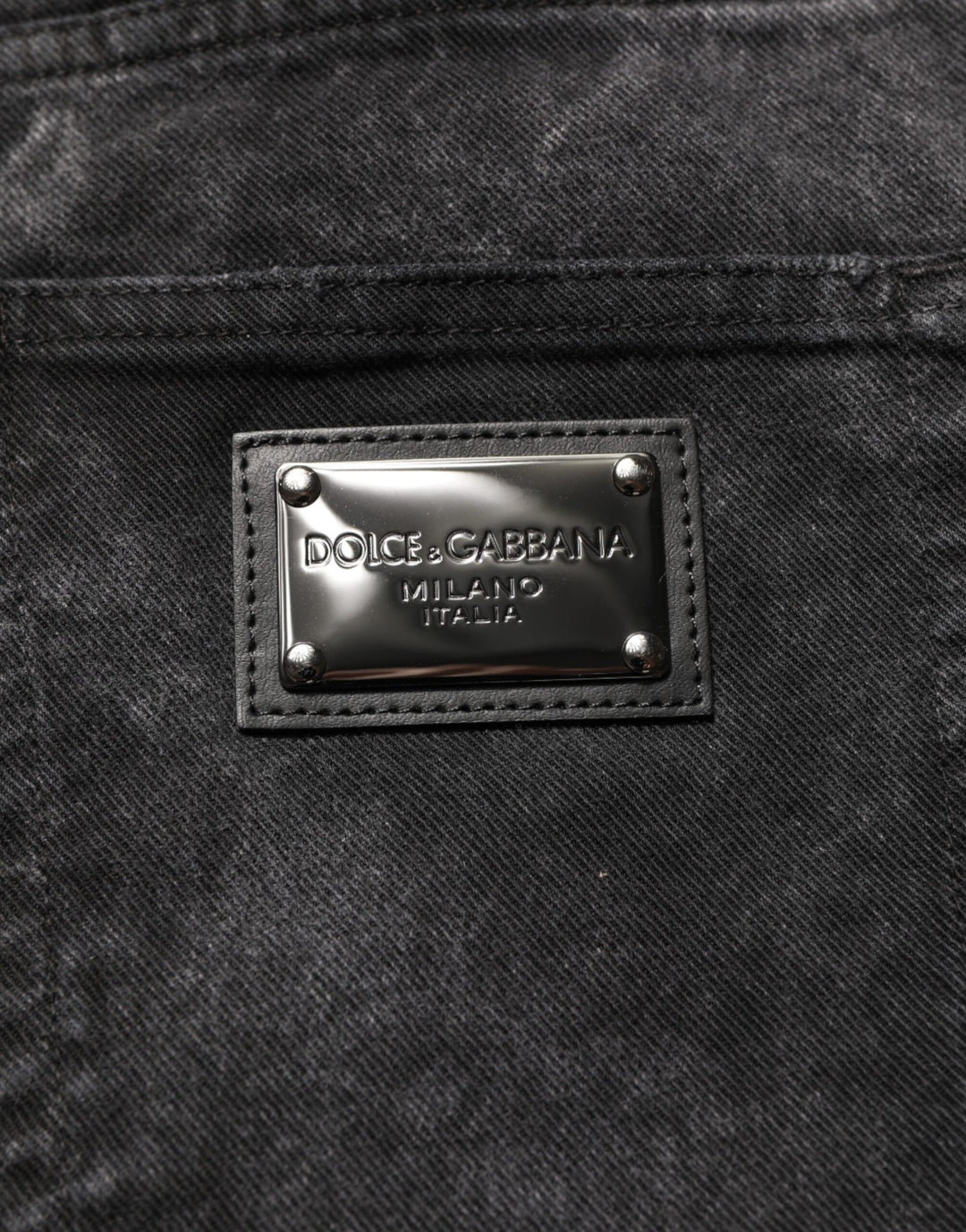 Dolce &amp; Gabbana Black Cotton Mid Waist Denim Men Bermuda Short