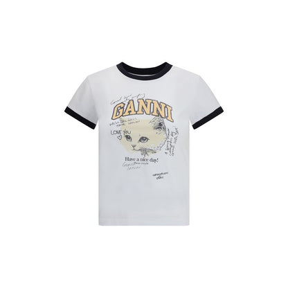Ganni White Cotton T-Shirt