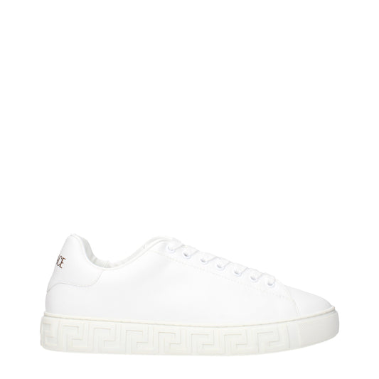 Versace White Leather Low Top Sneakers