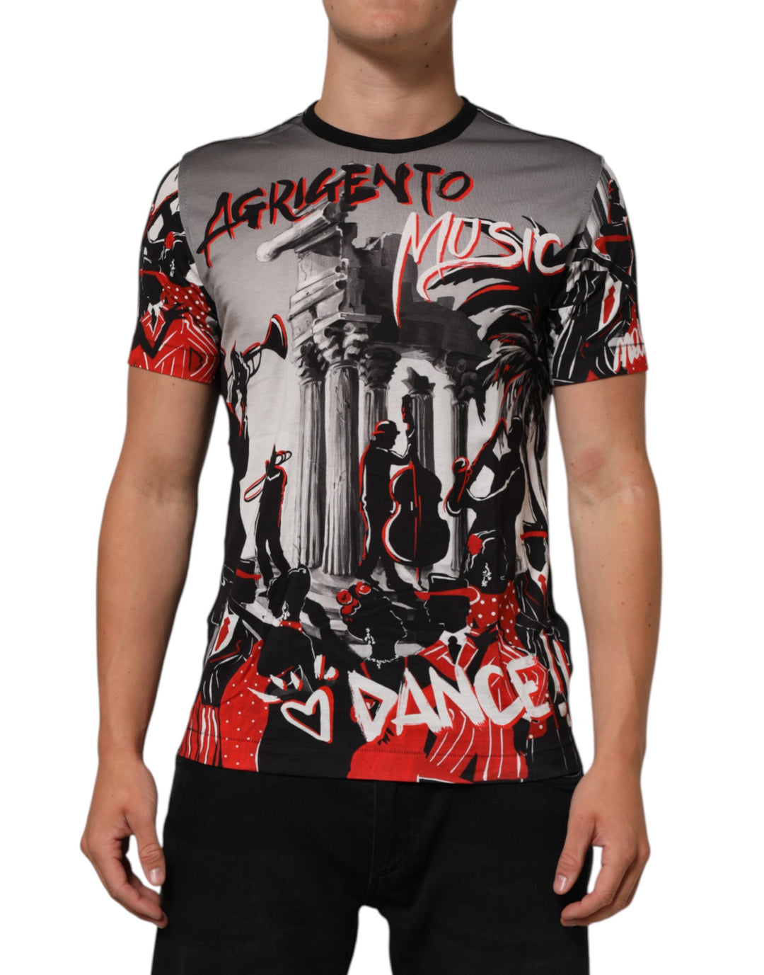 Dolce &amp; Gabbana Multicolor Agrigento Dance Jazz Music Print T-shirt