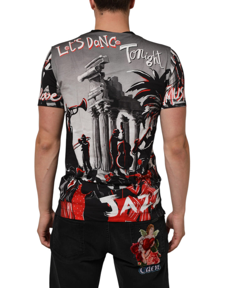 Dolce &amp; Gabbana Multicolor Agrigento Dance Jazz Music Print T-shirt