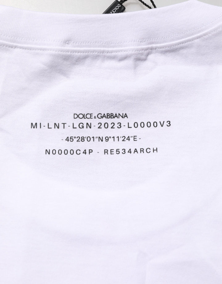 Dolce &amp; Gabbana White Cotton Sleeveless Printed Tank T-shirt