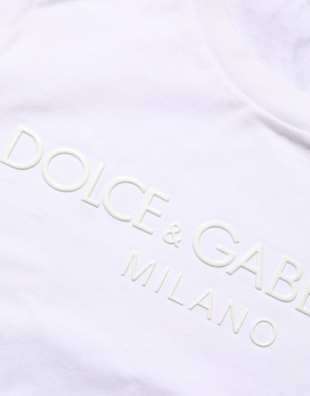 Dolce &amp; Gabbana White Cotton Crew Neck Short Sleeves T-shirt