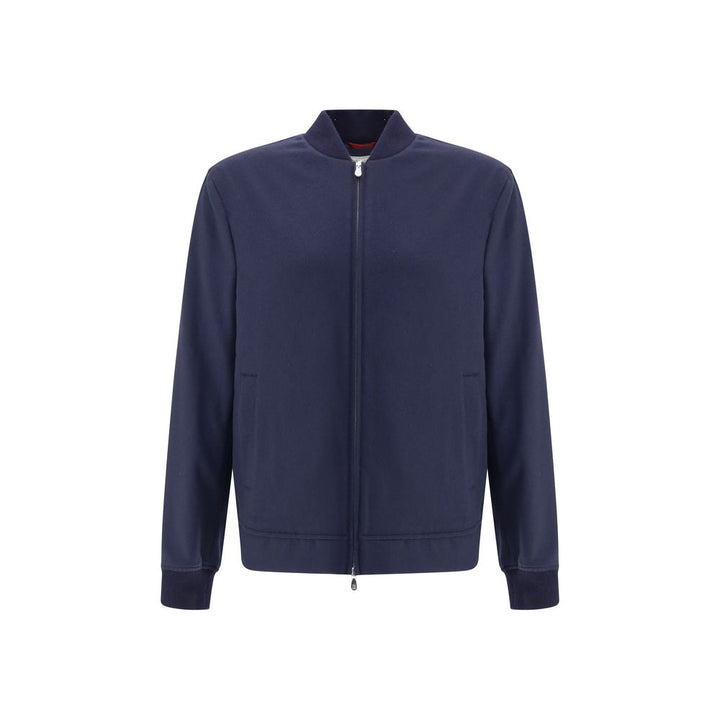 Brunello Cucinelli Blue Cashmere Bomber
