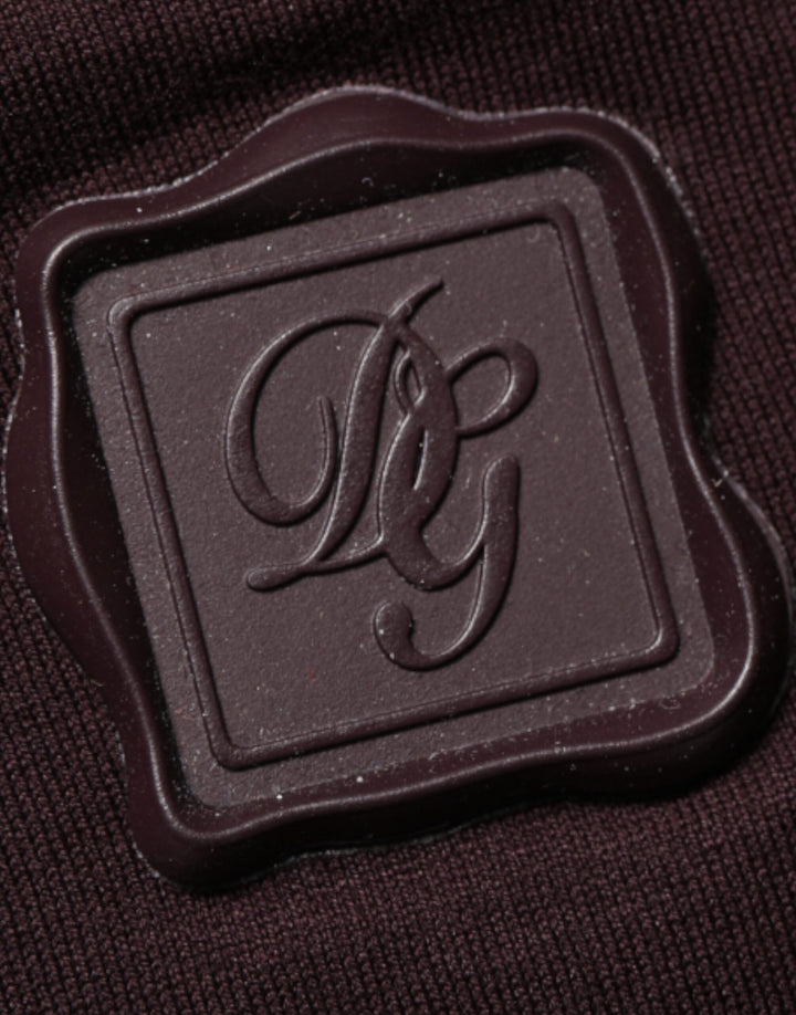 Dolce &amp; Gabbana Brown Logo Plaque Cotton Crew Neck T-shirt