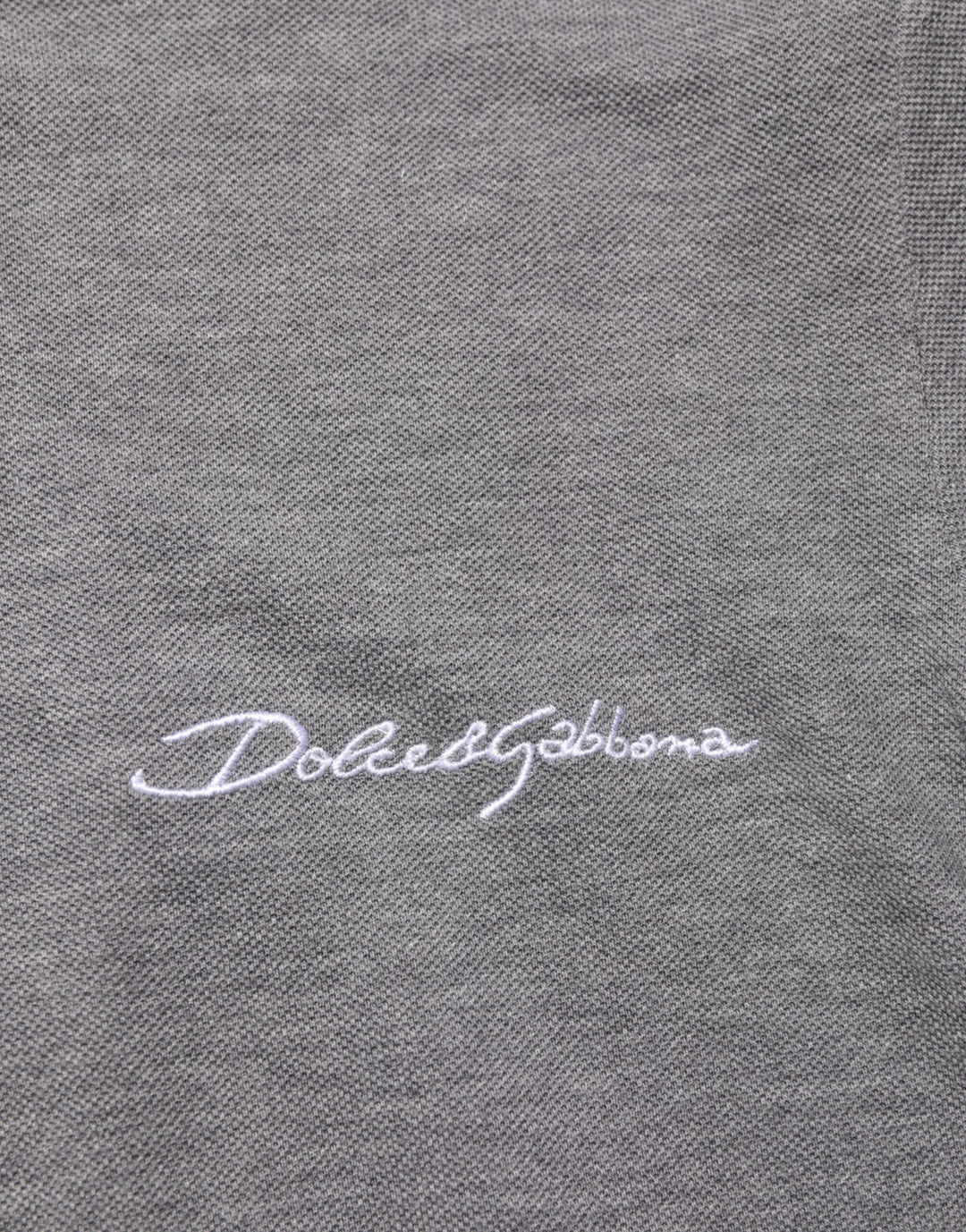 Dolce &amp; Gabbana Gray Logo Embroidery Collared Polo T-shirt