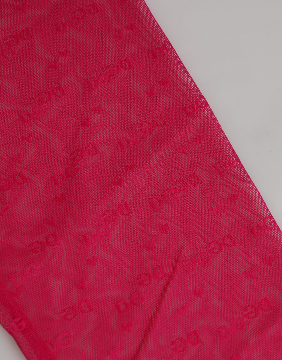 Dolce &amp; Gabbana Fuchsia Logo Lace Tight Midi Trousers Underwear