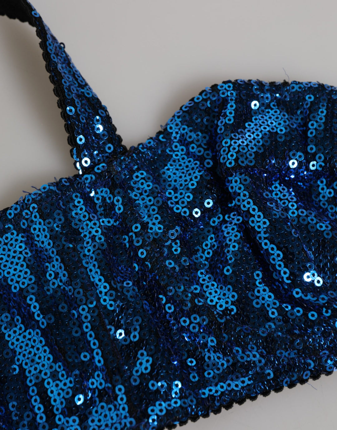 Dolce &amp; Gabbana Blue Sequin Embellished Balconnet Bra Underwear