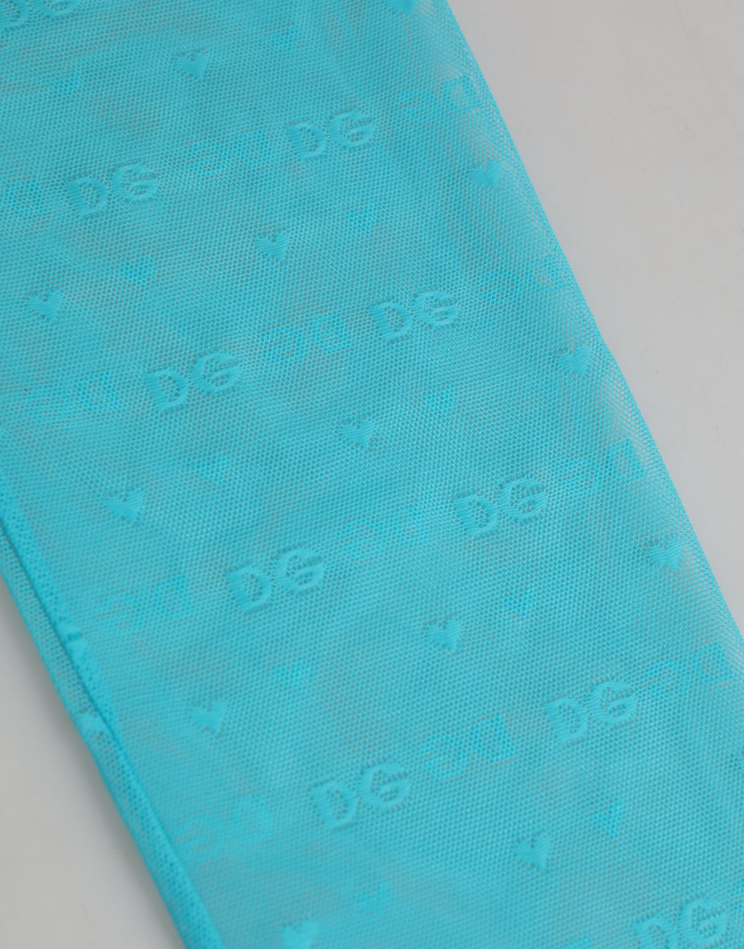 Dolce &amp; Gabbana Light Blue Nylon Logo Lace Leggings Pants Underwear