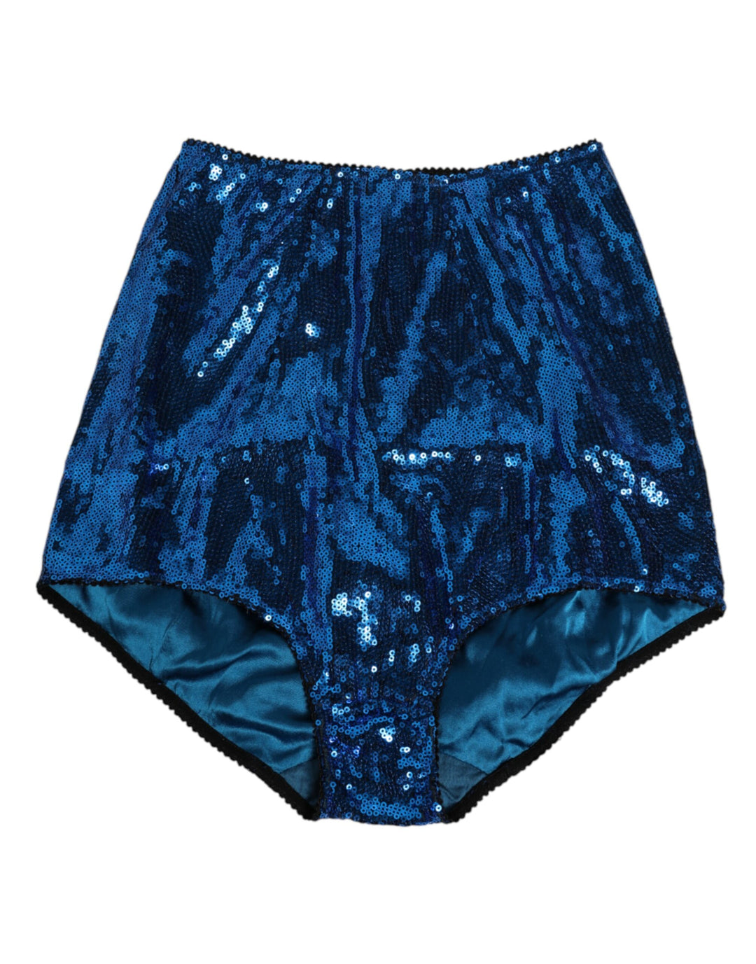 Dolce &amp; Gabbana Blue Sequin Embellished High Waist Girdle Underwear