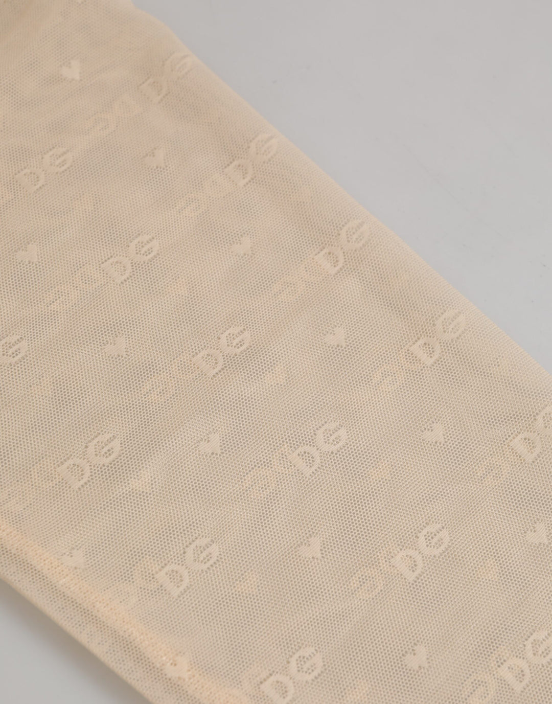 Dolce &amp; Gabbana Beige Nylon Logo Lace Leggings Pants Underwear