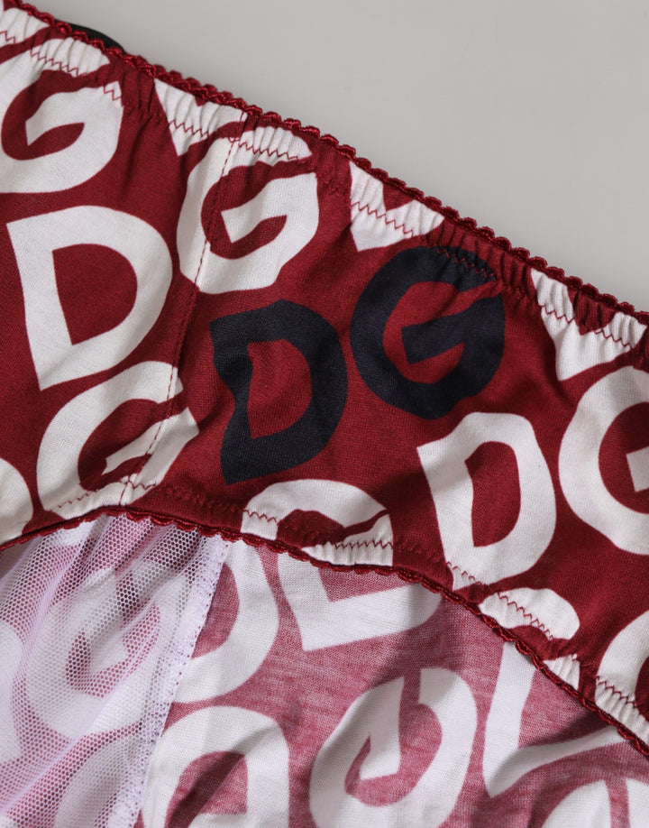 Dolce &amp; Gabbana Bordeaux DG Logo Slip Bottom Brief Underwear