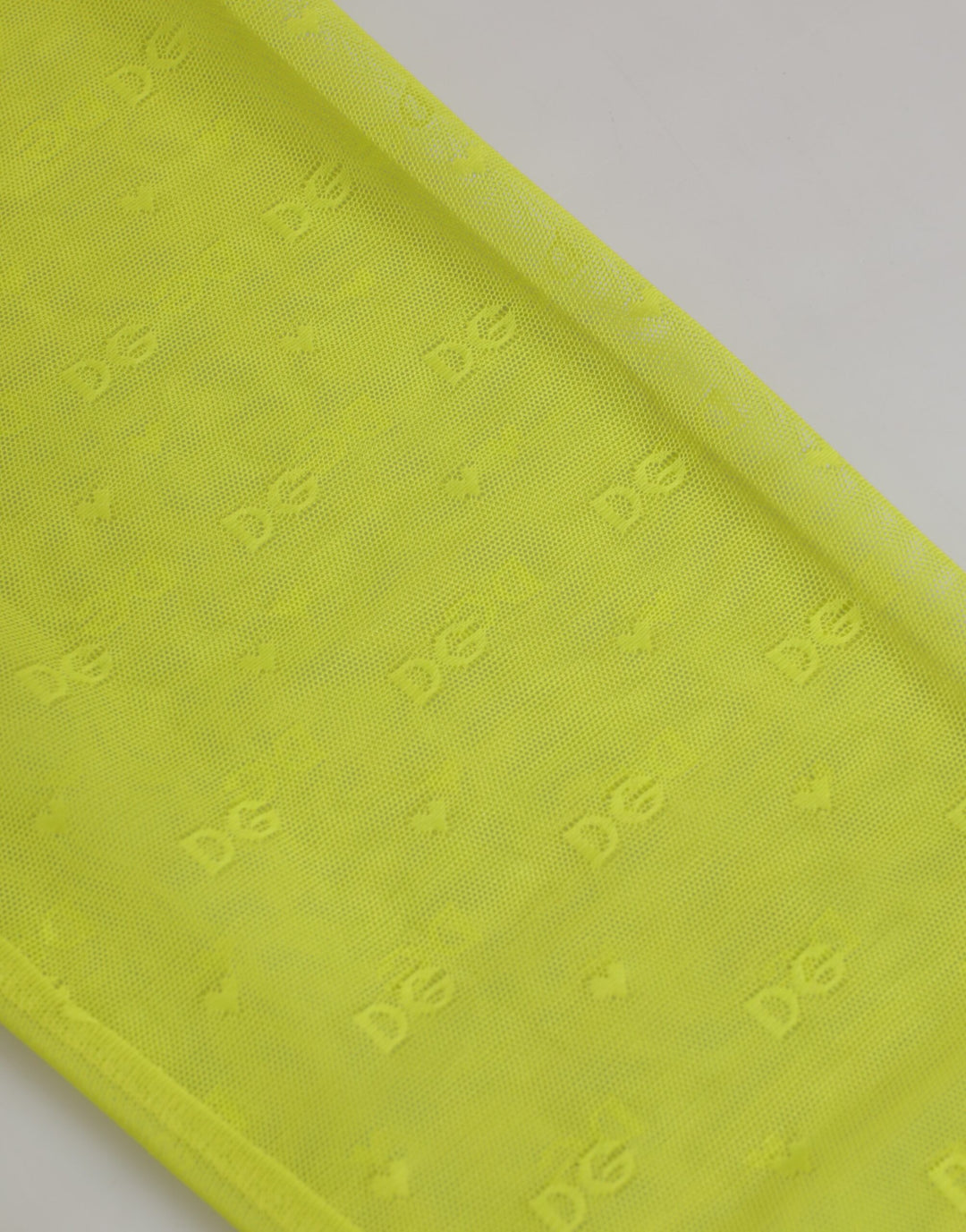 Dolce &amp; Gabbana Neon Green Nylon Logo Lace Leggings Pants Underwear