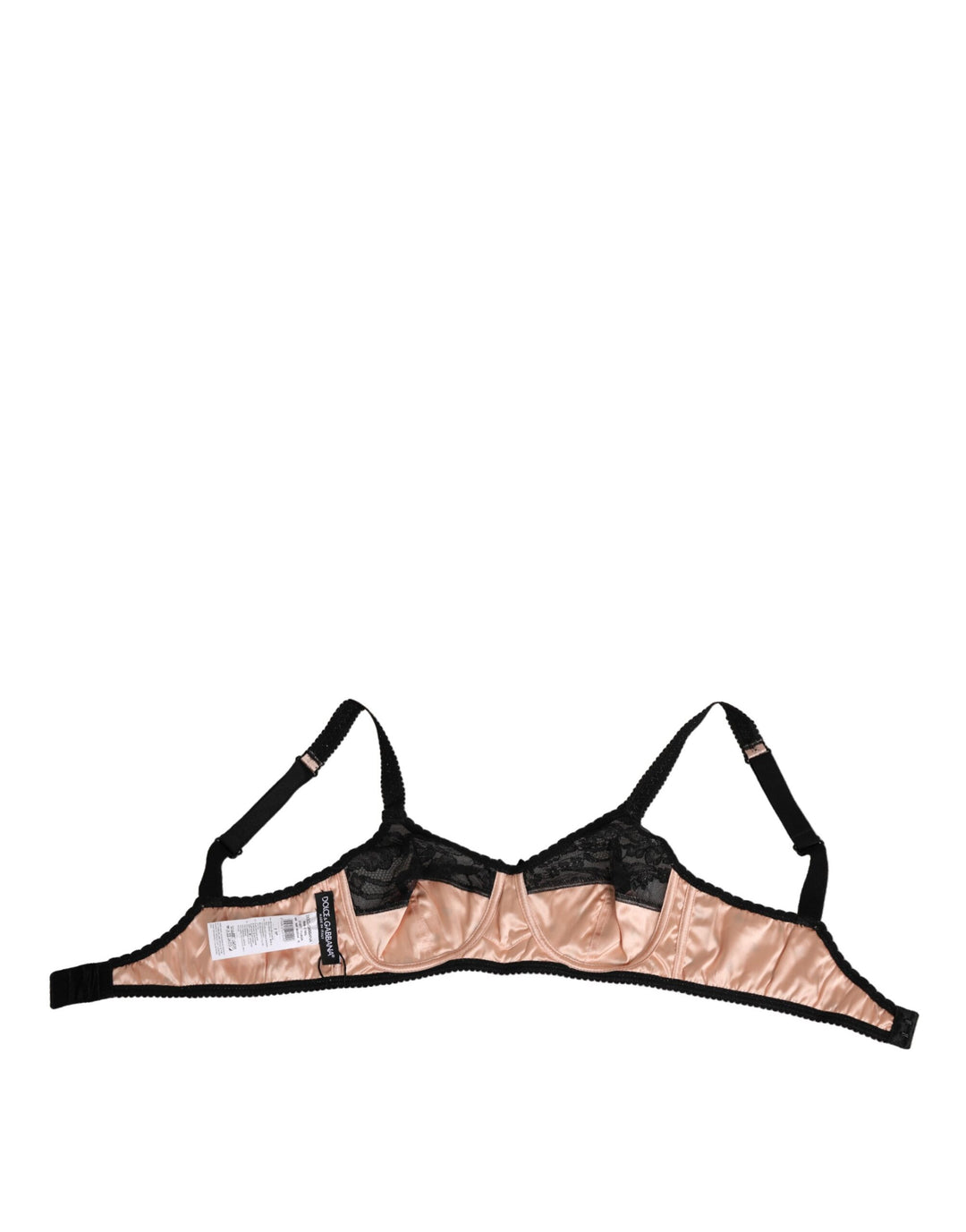 Dolce &amp; Gabbana Beige Silk Heart Print Soft Cup Bra Underwear