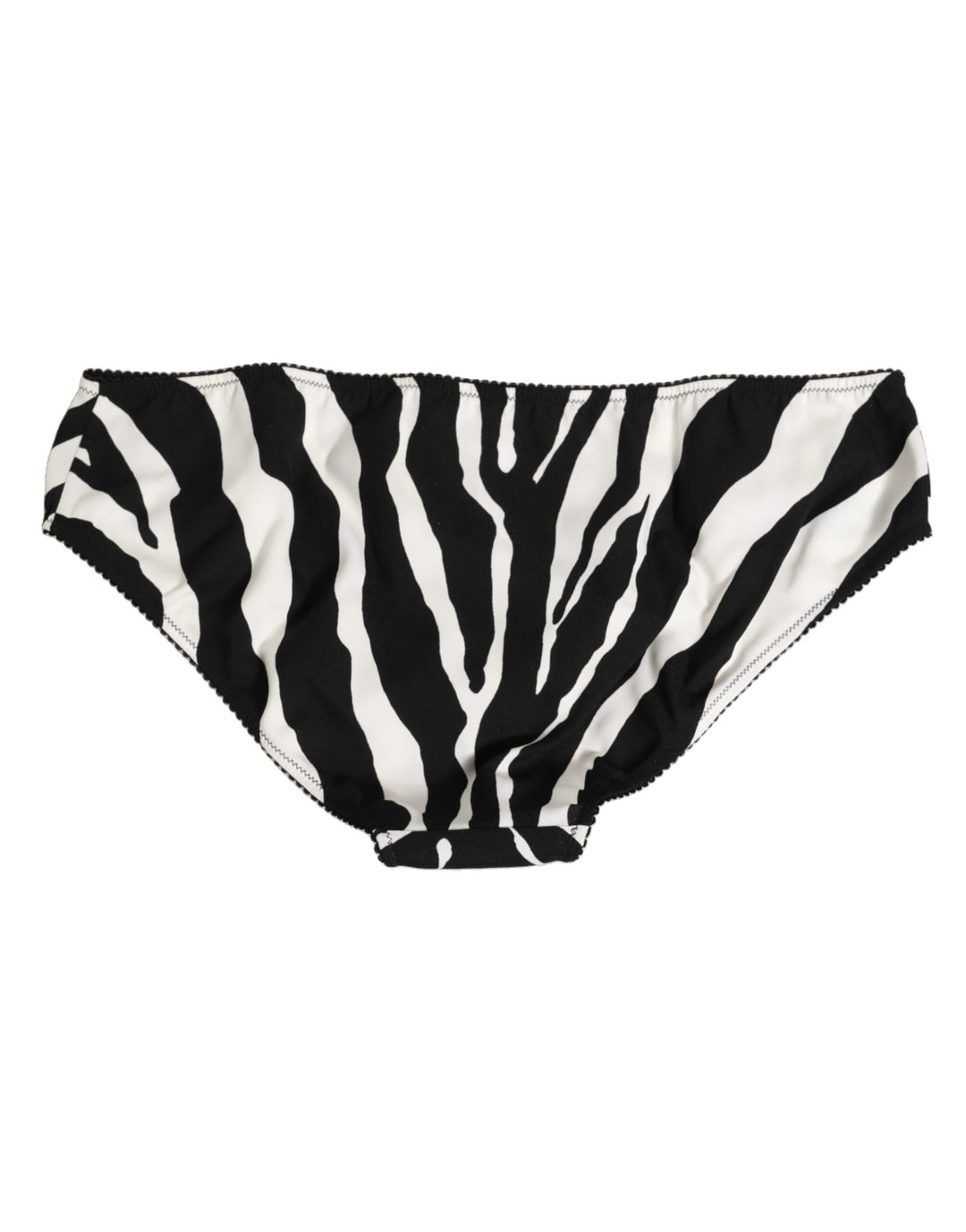 Dolce &amp; Gabbana Black White Zebra Print Slip Briefs Underwear