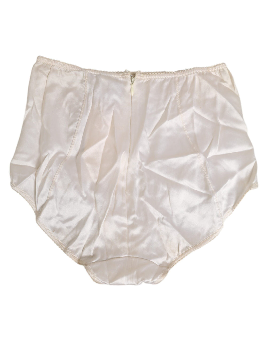 Dolce &amp; Gabbana Off White Silk High Waist Girdle Panty Underwear