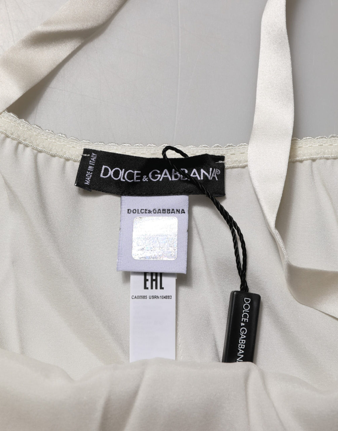 Dolce &amp; Gabbana Off White Floral Lace Tank Lingerie Top Underwear