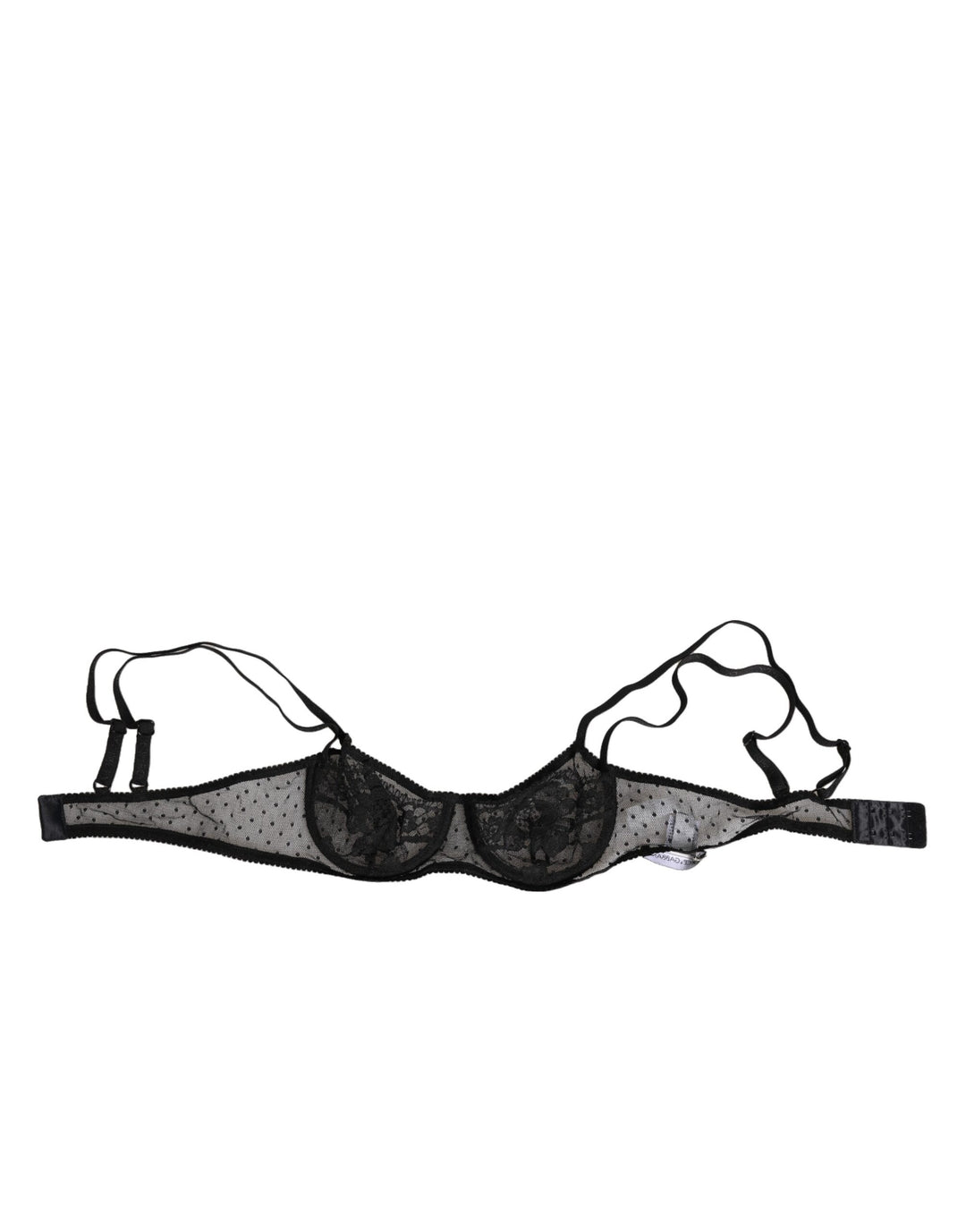 Dolce &amp; Gabbana Black Floral Underwired Balconette Bra Underwear