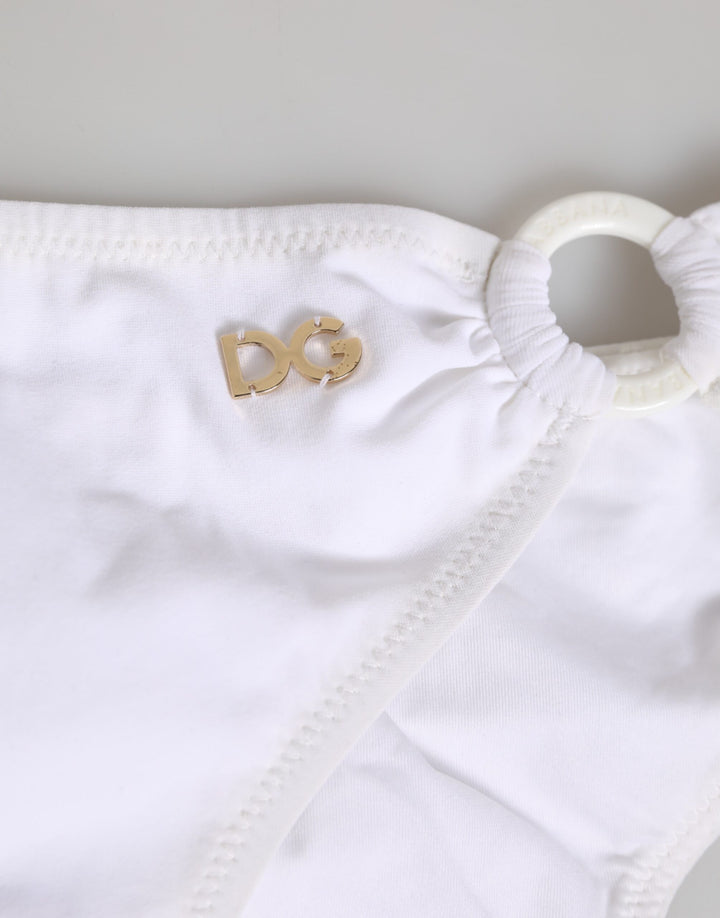 Dolce &amp; Gabbana White Logo Swimsuit 2 Piece Top Bottom Swimwear