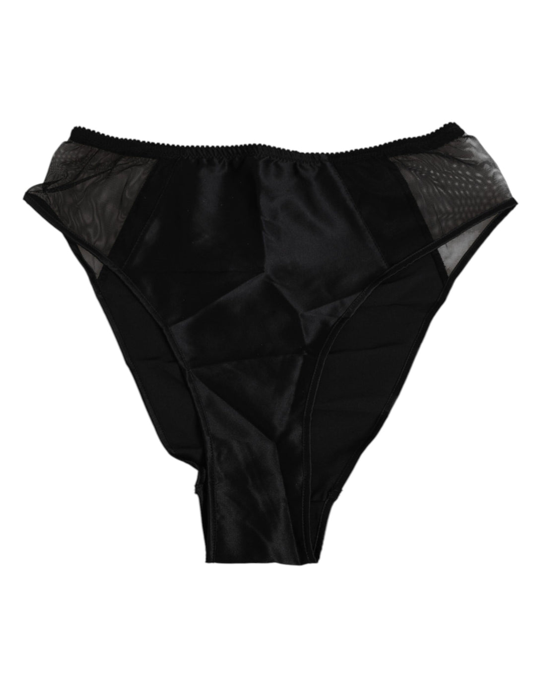 Dolce &amp; Gabbana Black Silk Stretch High Waist Panty Underwear