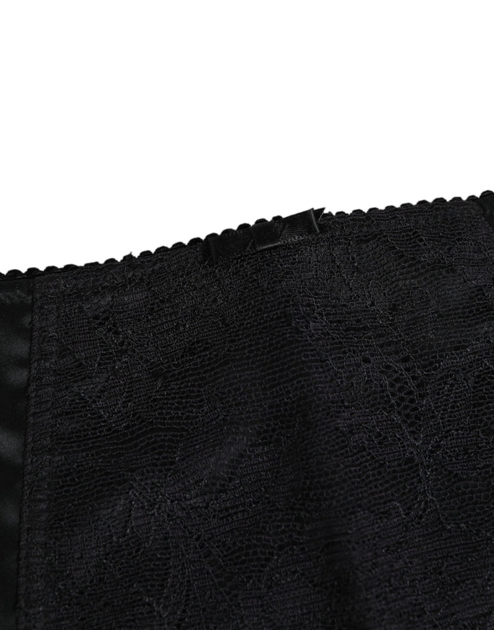 Dolce &amp; Gabbana Black Silk Stretch Slip Cycling Women Underwear