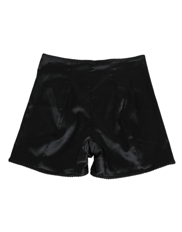 Dolce &amp; Gabbana Black Silk Stretch Slip Cycling Women Underwear