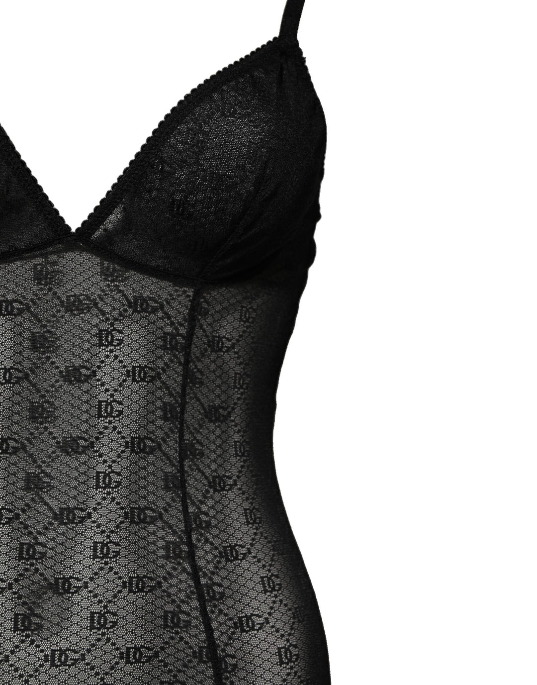 Dolce &amp; Gabbana Black Nylon Stretch Bodysuit Lingerie Underwear