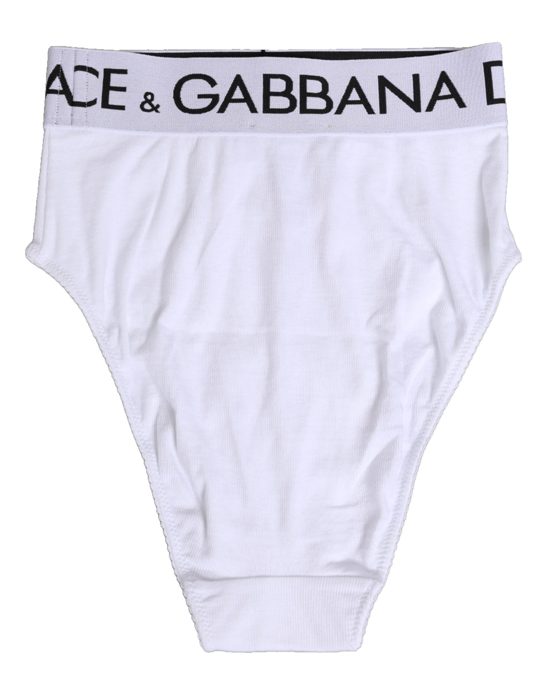 Dolce &amp; Gabbana White Cotton Stretch High Waist Panty Underwear