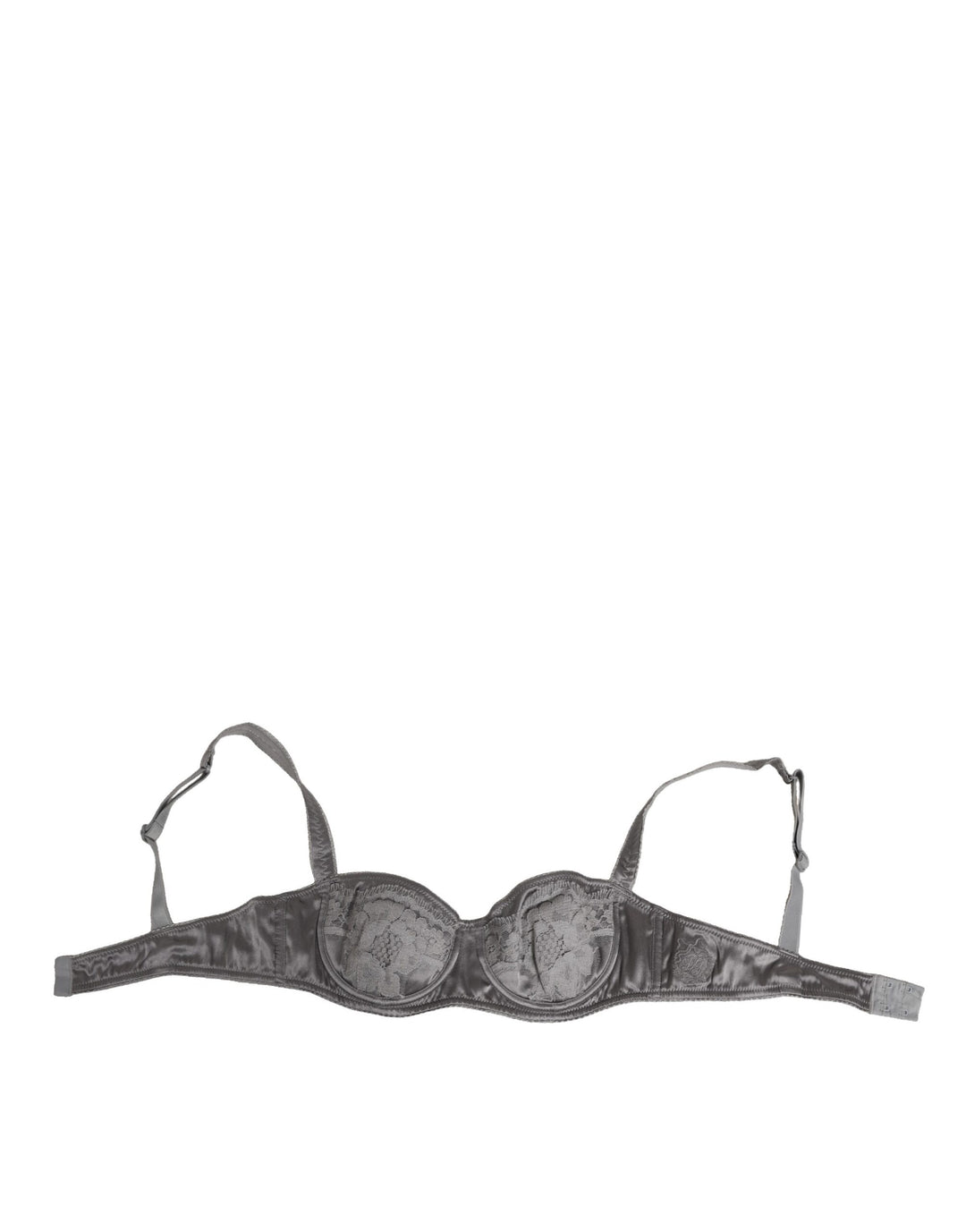 Dolce &amp; Gabbana Gray Silk Underwired Balconette Bra Underwear