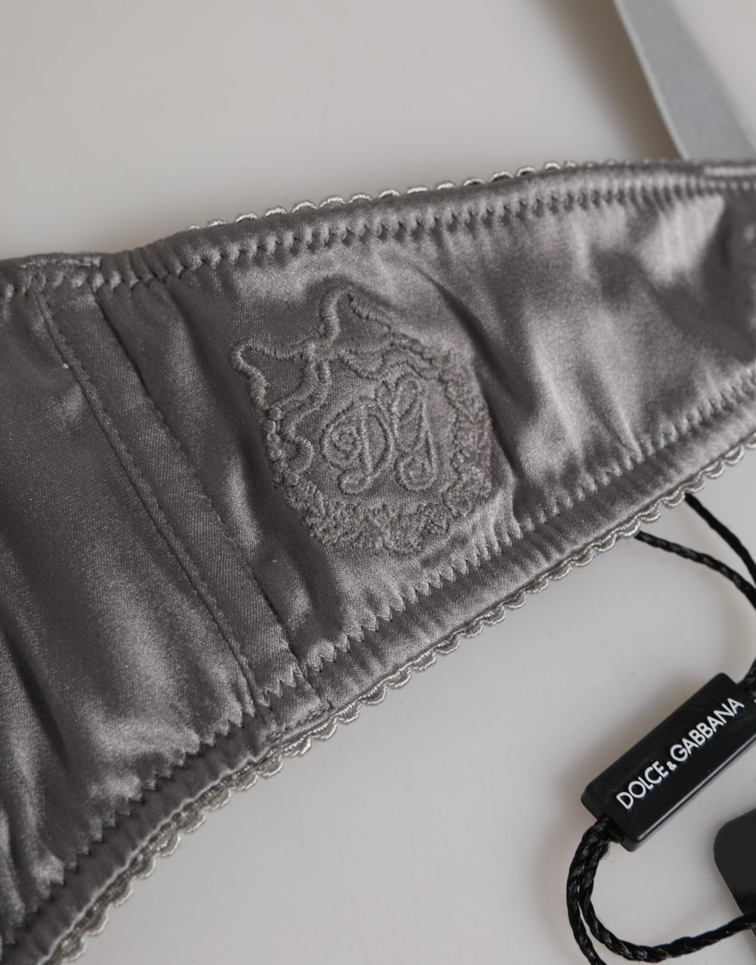 Dolce &amp; Gabbana Gray Silk Underwired Balconette Bra Underwear