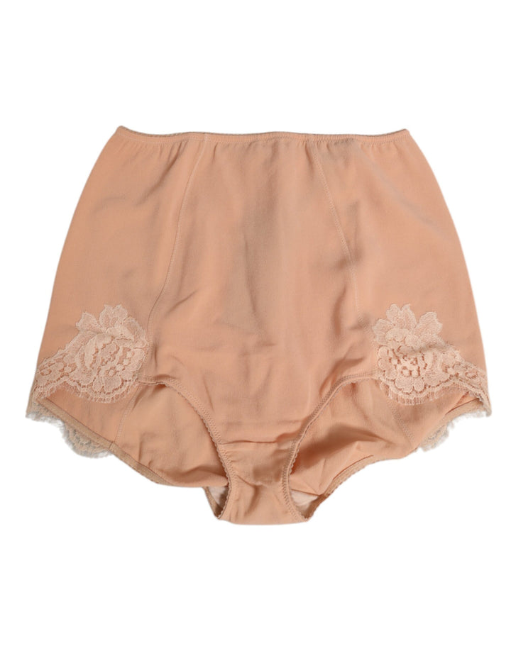 Dolce &amp; Gabbana Beige Silk Stretch High Waist Girdle Underwear