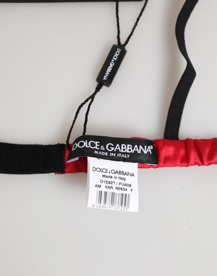 Dolce &amp; Gabbana Red Silk Satin Triangle Soft Cup Br Underwear