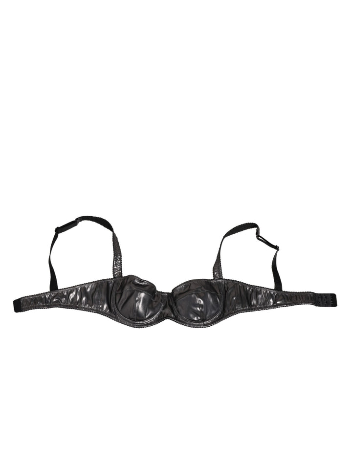 Dolce &amp; Gabbana Black Acetate Stretch Balconette Bra Underwear