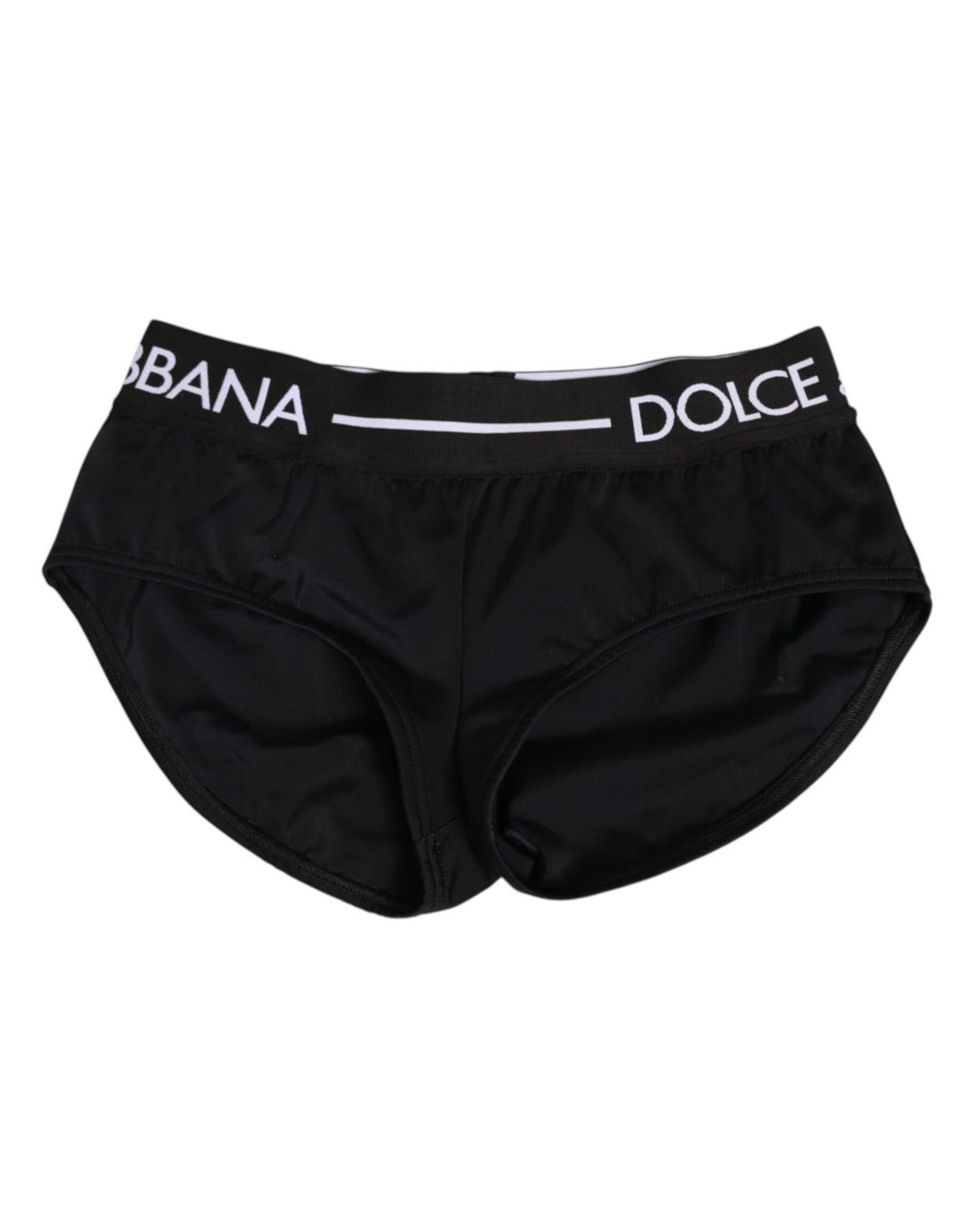 Dolce &amp; Gabbana Black Nylon Logo Waistband Shorts Underwear