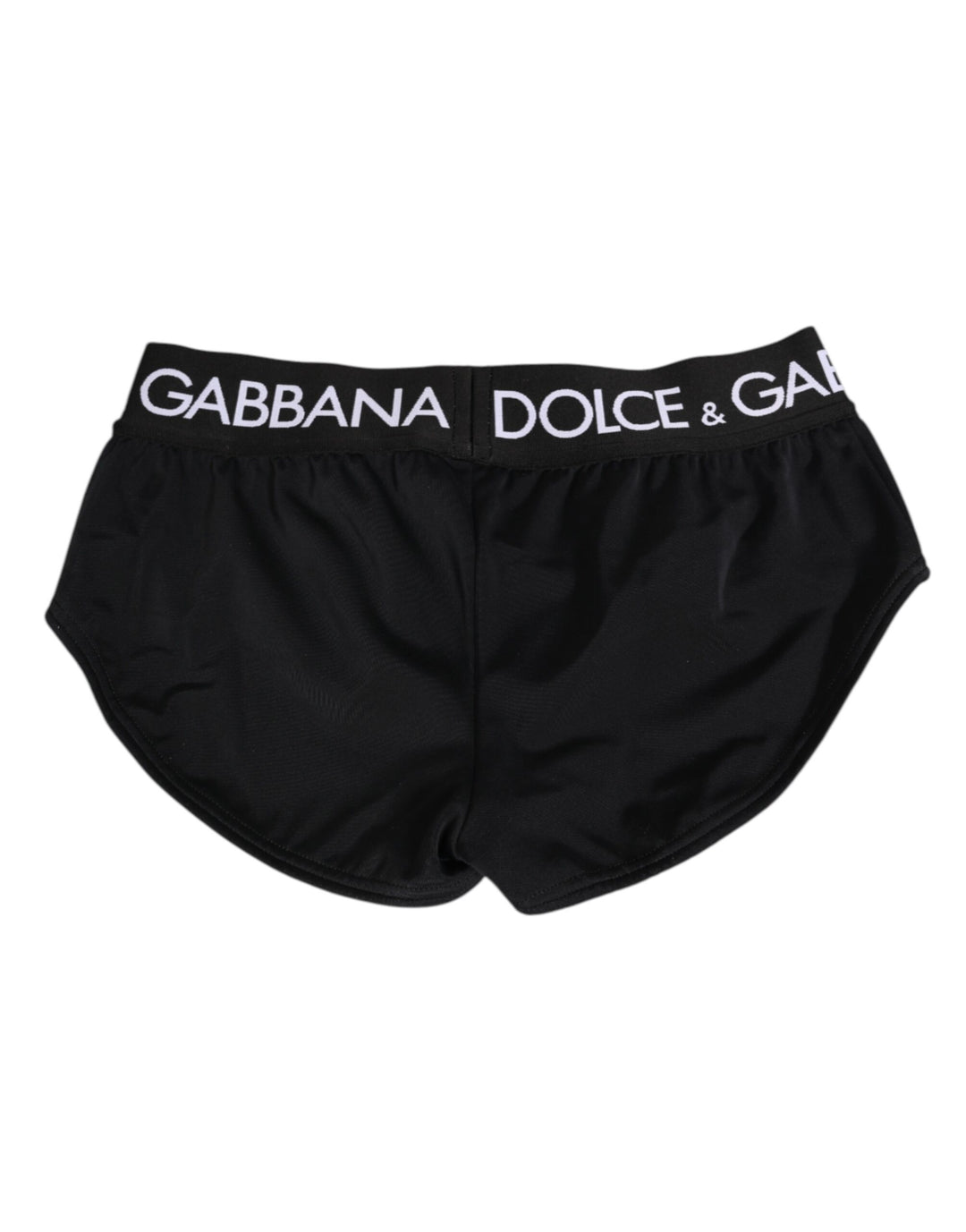 Dolce &amp; Gabbana Black Nylon Logo Waistband Shorts Underwear