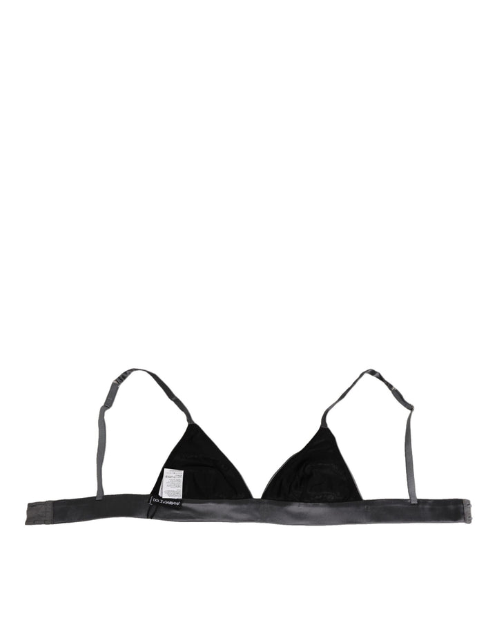 Dolce &amp; Gabbana Black Silk Satin Triangle Soft Cup Underwear