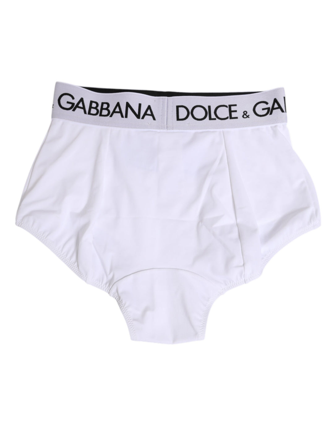 Dolce & Gabbana White Nylon Logo Waistband Coulotte Underwear