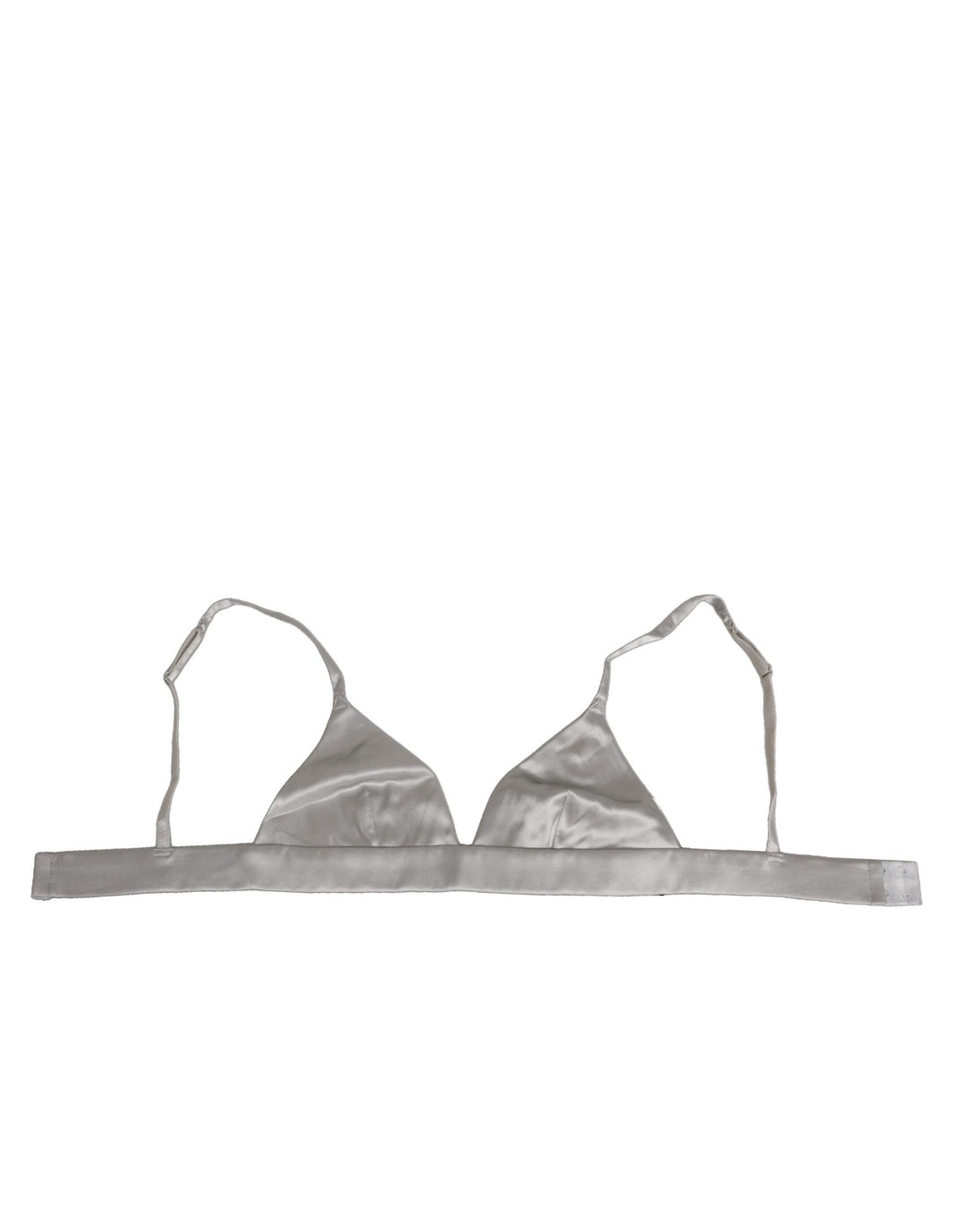Dolce &amp; Gabbana Gray Silk Satin Triangle Soft Cup Bra Underwear