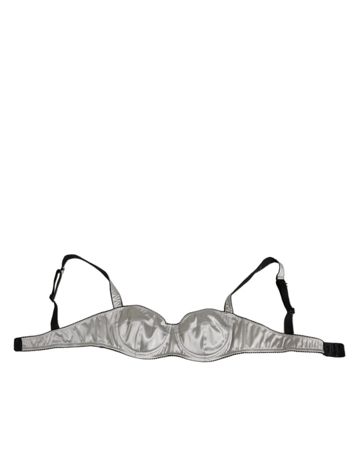 Dolce &amp; Gabbana Gray Acetate Stretch Balconcino Bra Underwear