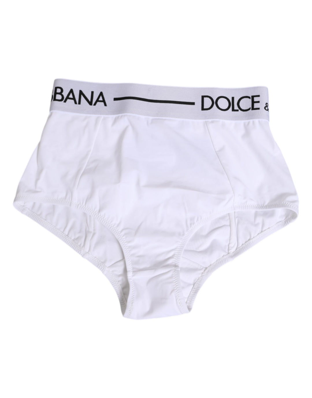 Dolce &amp; Gabbana White Nylon Logo Waistband Panty Underwear