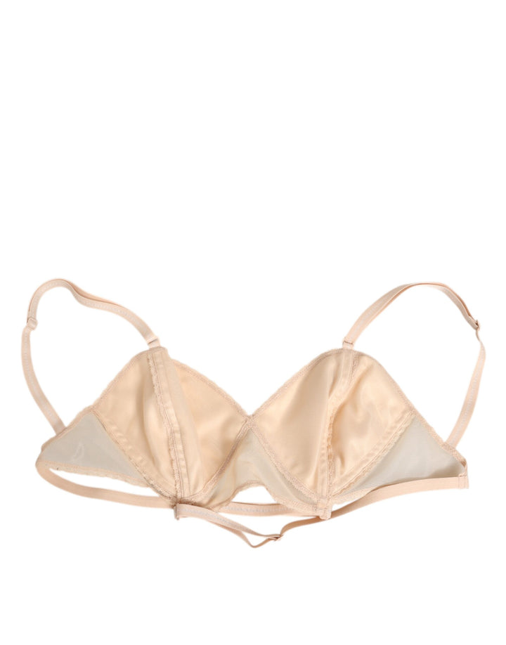 Dolce &amp; Gabbana Beige Nylon Triangle Soft Cup Brassiere Underwear