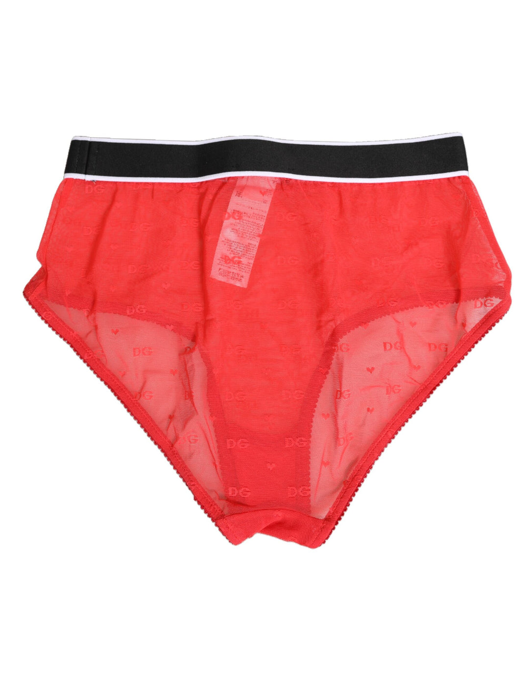 Dolce &amp; Gabbana Red Nylon Logo Waistband Brief Panty Underwear