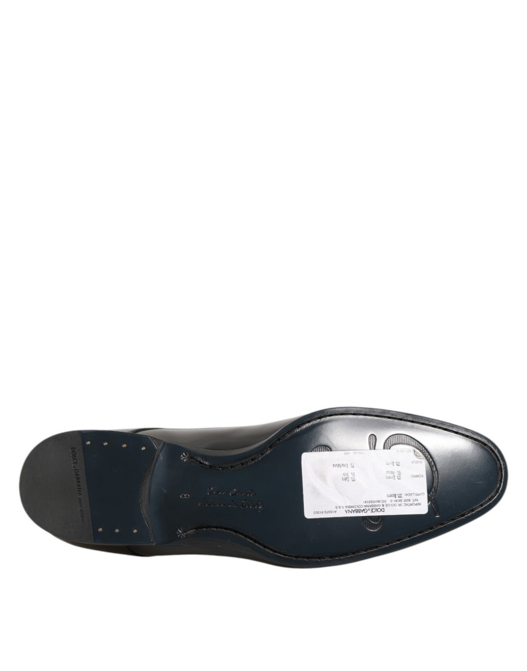 Dolce &amp; Gabbana Black Calfskin Leather Derby Men Dress Shoes