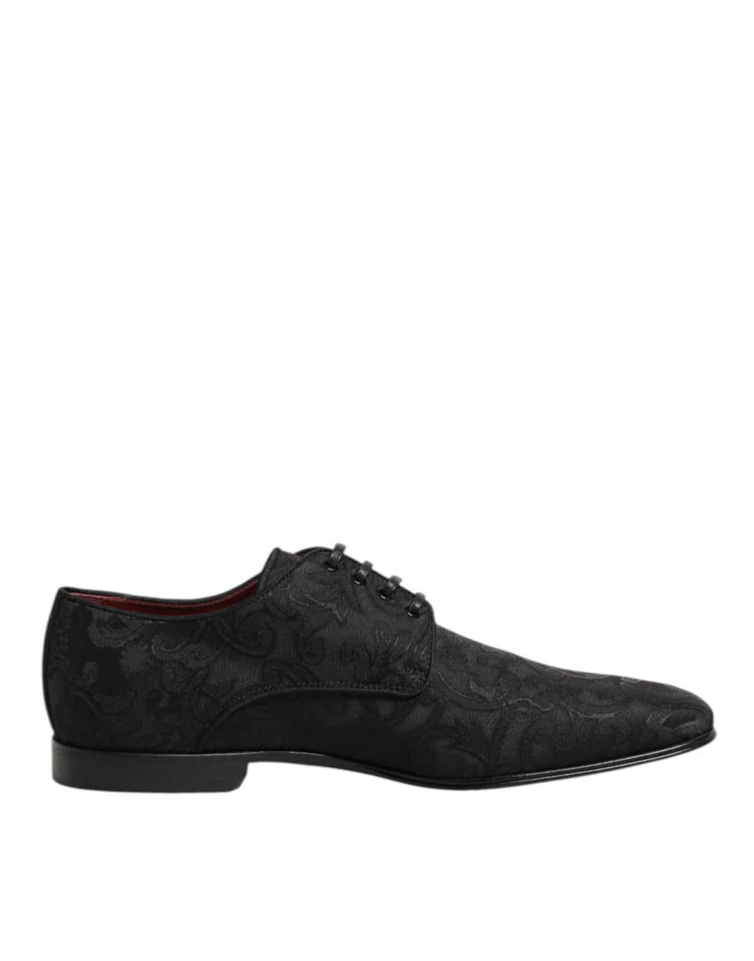 Dolce &amp; Gabbana Black Brocade Lace Up Derby Men Dress Shoes