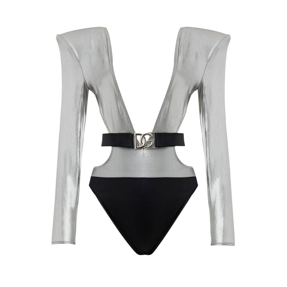 Dolce &amp; Gabbana Gray Viscose One-Piece Swimsuit